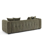 Levia - Canapé Droit Convertible 3 Places - Tissu Vert