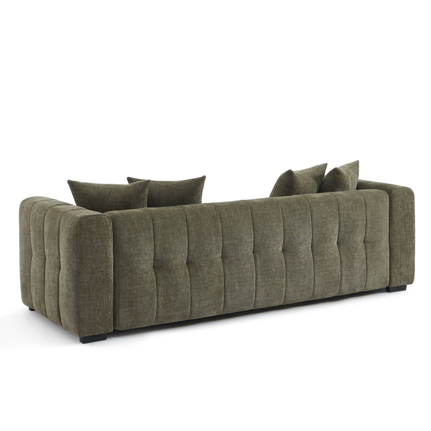 Levia - Canapé Droit Convertible 3 Places - Tissu Vert
