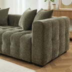 Levia - Canapé Droit Convertible 3 Places - Tissu Vert