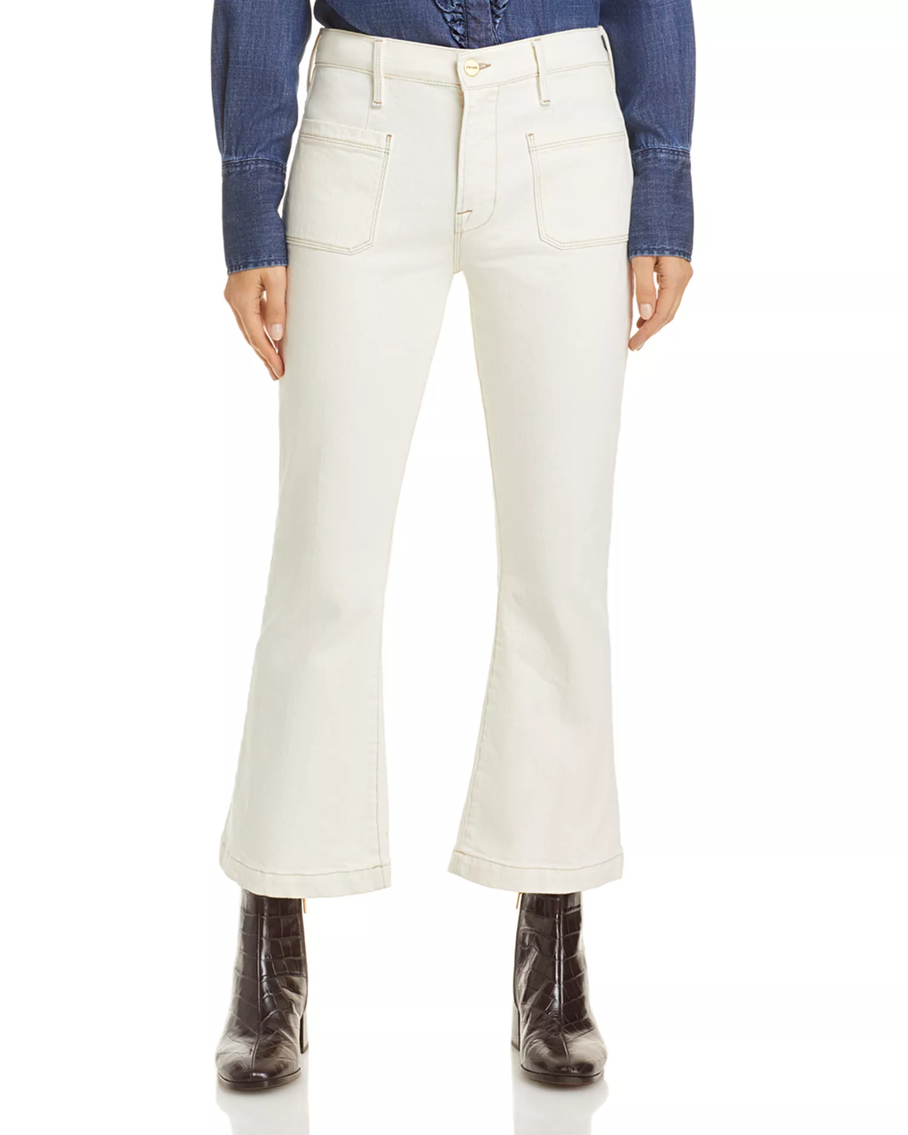 Pantalon Le Bardot Crop Flare - Ecru