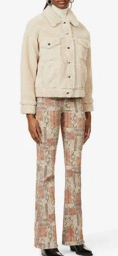 Pantalon Le High Flare Patchwork Snake - Sepia Multi