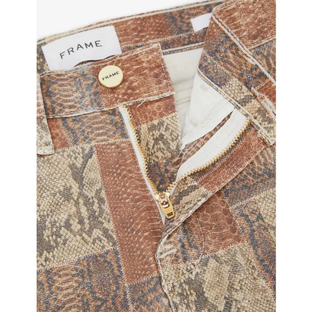 Pantalon Le High Flare Patchwork Snake - Sepia Multi