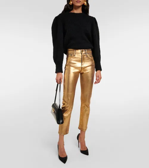 Pantalon Le High Straight - Gold Chrome