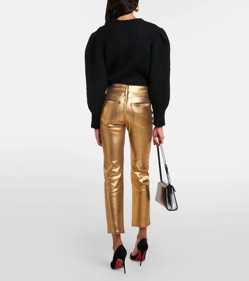Pantalon Le High Straight - Gold Chrome
