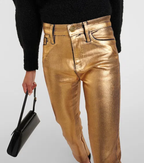 Pantalon Le High Straight - Gold Chrome