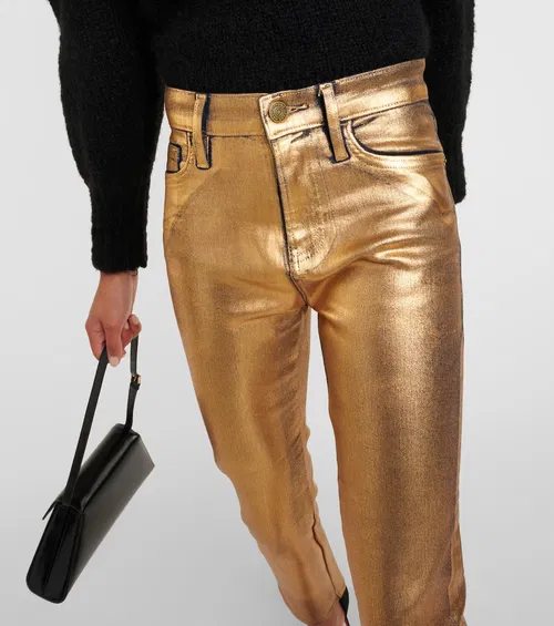 Pantalon Le High Straight - Gold Chrome