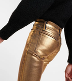 Pantalon Le High Straight - Gold Chrome