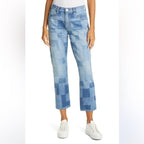 Pantalon Le High Straight Laser Patchwork - Indigo Multi