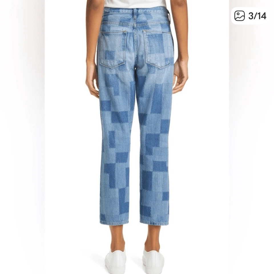 Pantalon Le High Straight Laser Patchwork - Indigo Multi