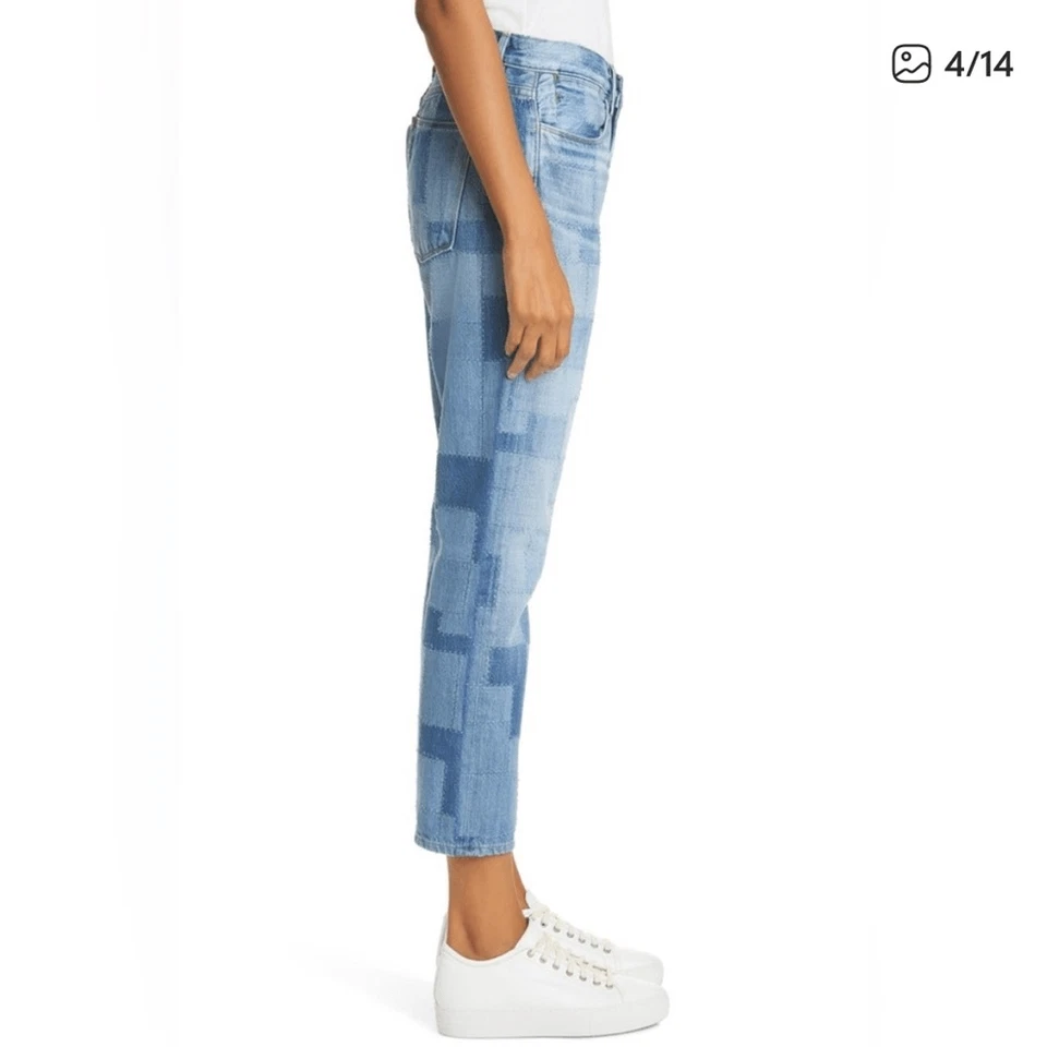 Pantalon Le High Straight Laser Patchwork - Indigo Multi