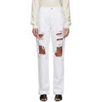 Pantalon Le Hollywood Jean - Rumpled Blanc Rips