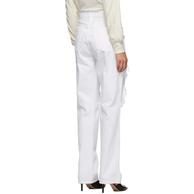 Pantalon Le Hollywood Jean - Rumpled Blanc Rips