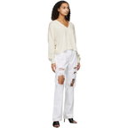 Pantalon Le Hollywood Jean - Rumpled Blanc Rips