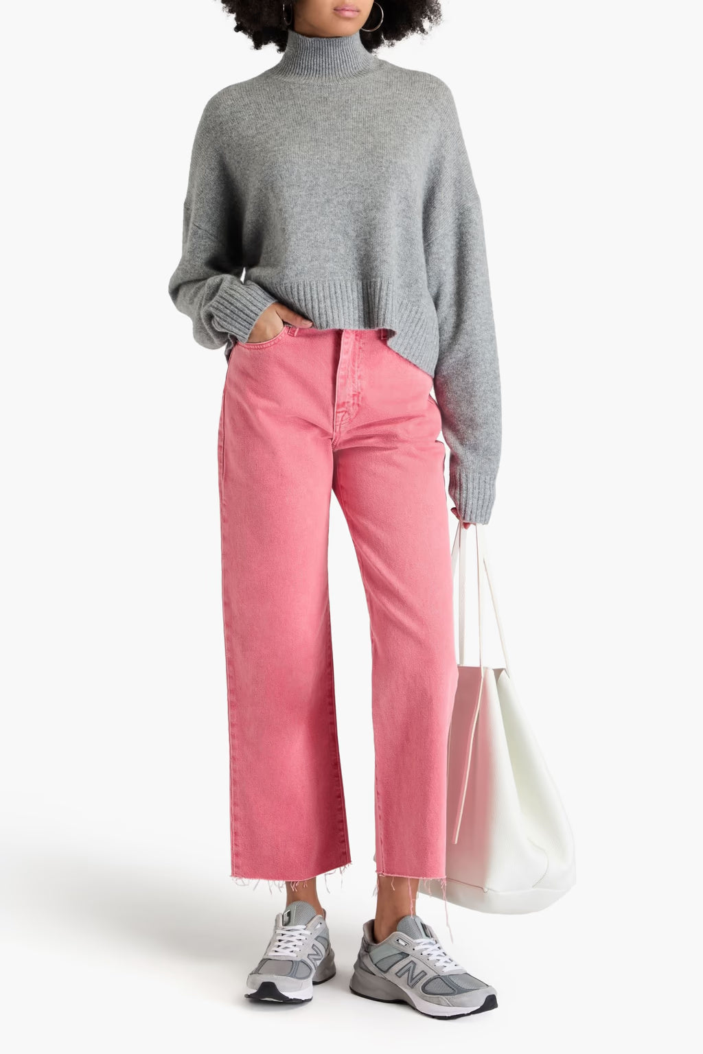Pantalon Le Jane Crop Raw After - Washed Flamingo