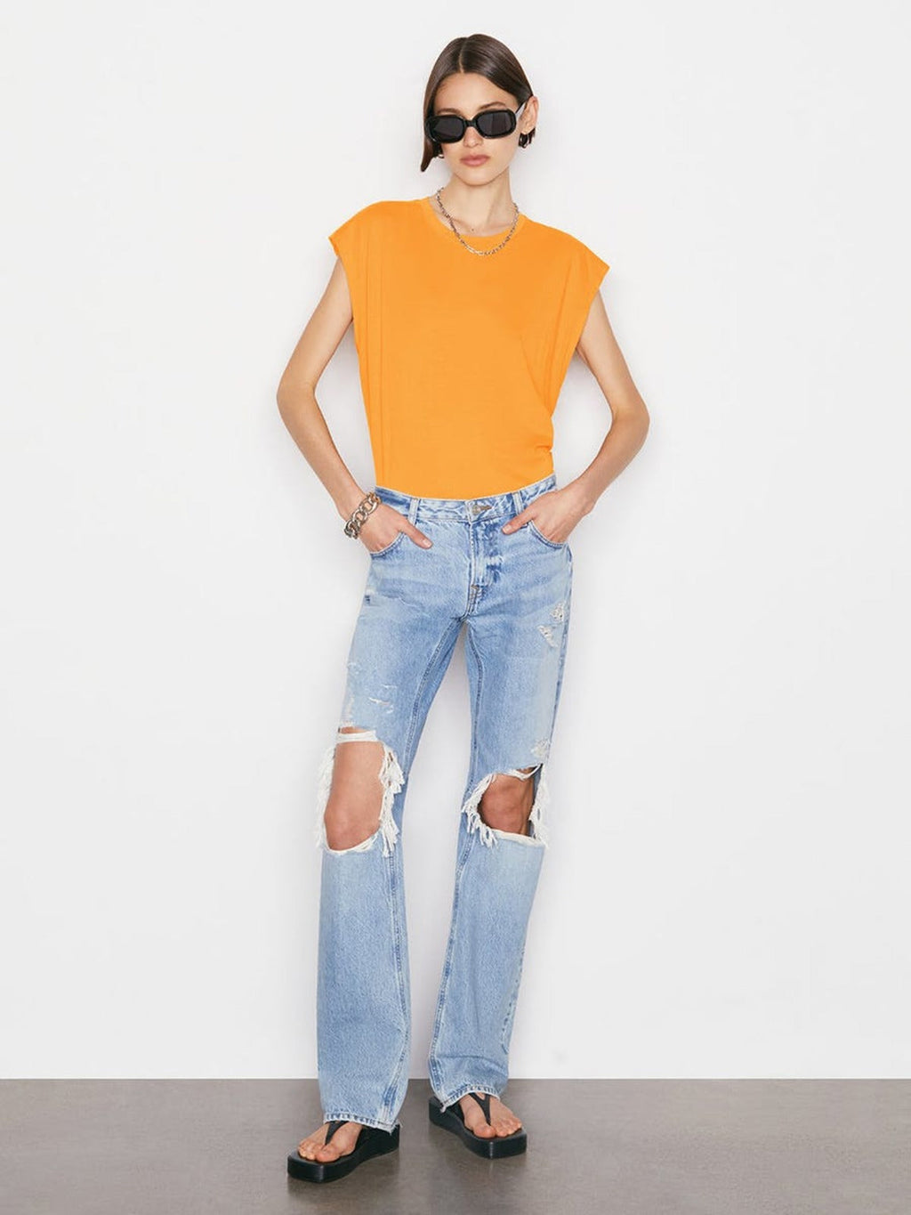 Top Le Mid Muscle Crew - Kumquat