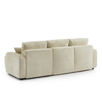 Livio - Canapé D'Angle 4 Places - Tissu Beige