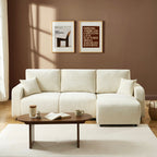 Livio - Canapé D'Angle 4 Places - Tissu Beige