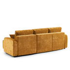 Livio - Canapé D'Angle 4 Places - Tissu Jaune Moutarde