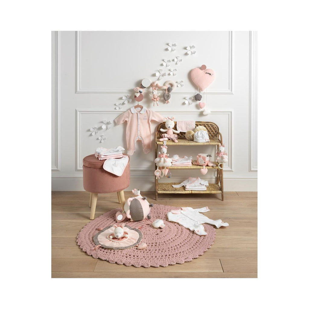 Balle D'Activité Bébé En Velours Rose