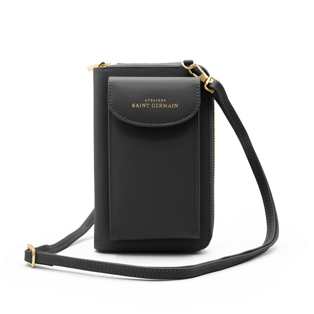 Pochette Bandoulière Étui Portable, Portefeuille London - Noir