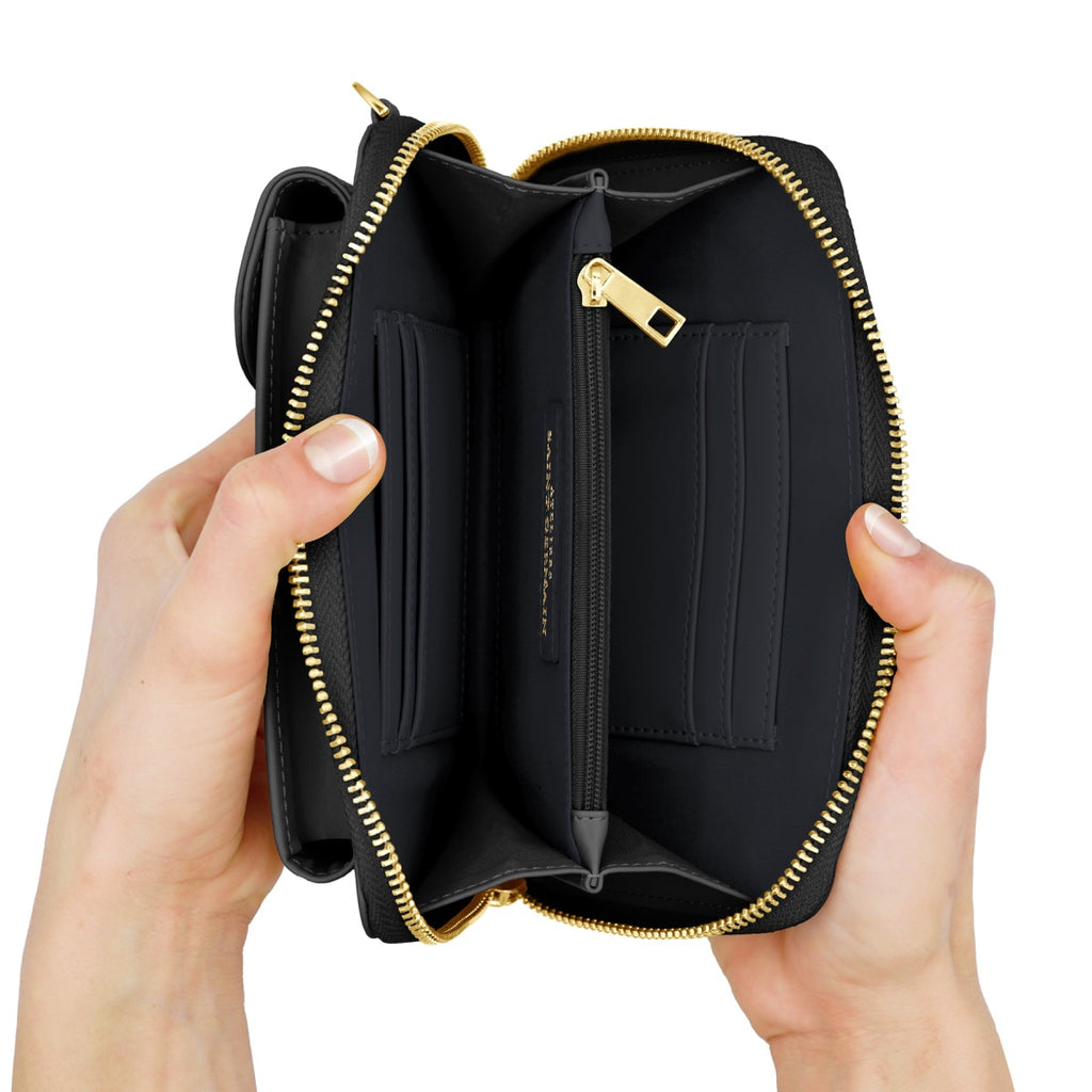 Pochette Bandoulière Étui Portable, Portefeuille London - Noir