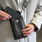 Pochette Bandoulière Étui Portable, Portefeuille London - Noir