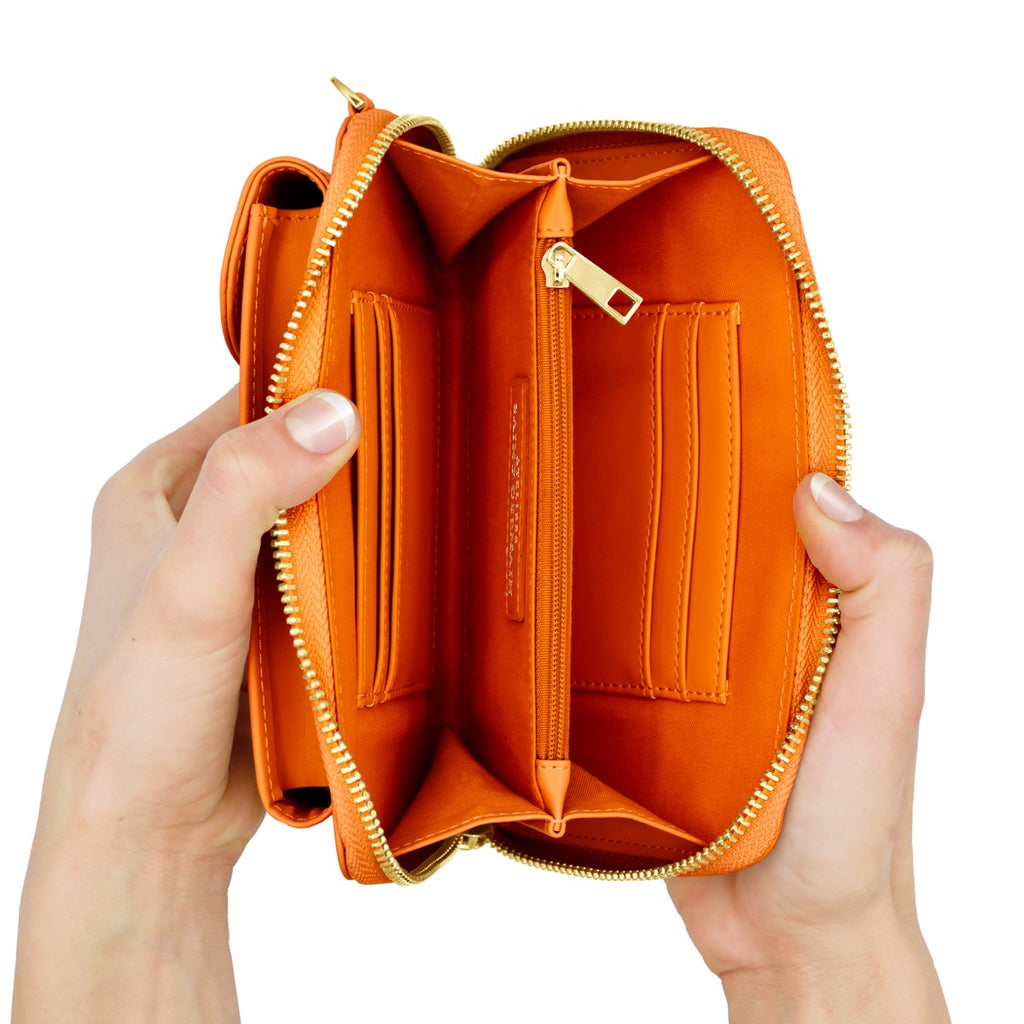 Pochette Bandoulière Étui Portable, Portefeuille London - Orange
