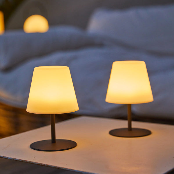 Twins - Lampe De Table Sans Fil - Acier - Gris