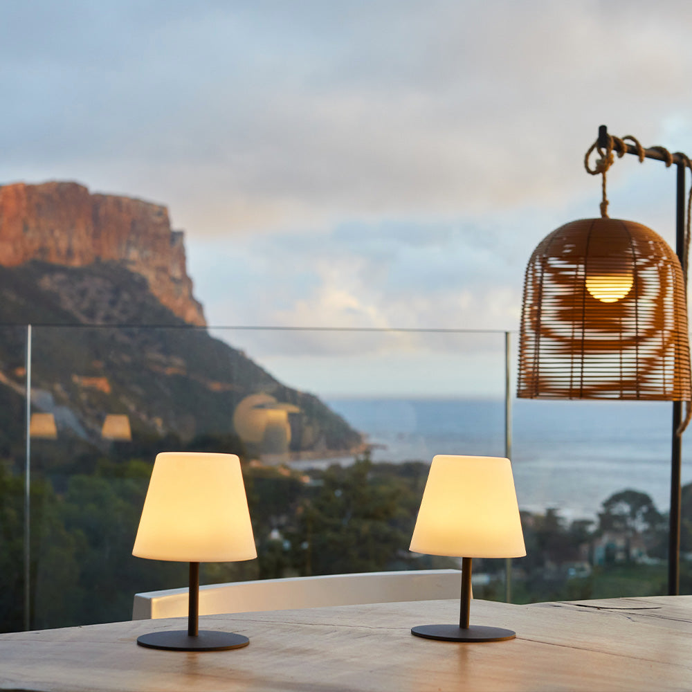Twins - Lampe De Table Sans Fil - Acier - Gris