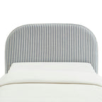 Louison - Tête De Lit - Tissu Lin Rayé - Blanc Et Bleu