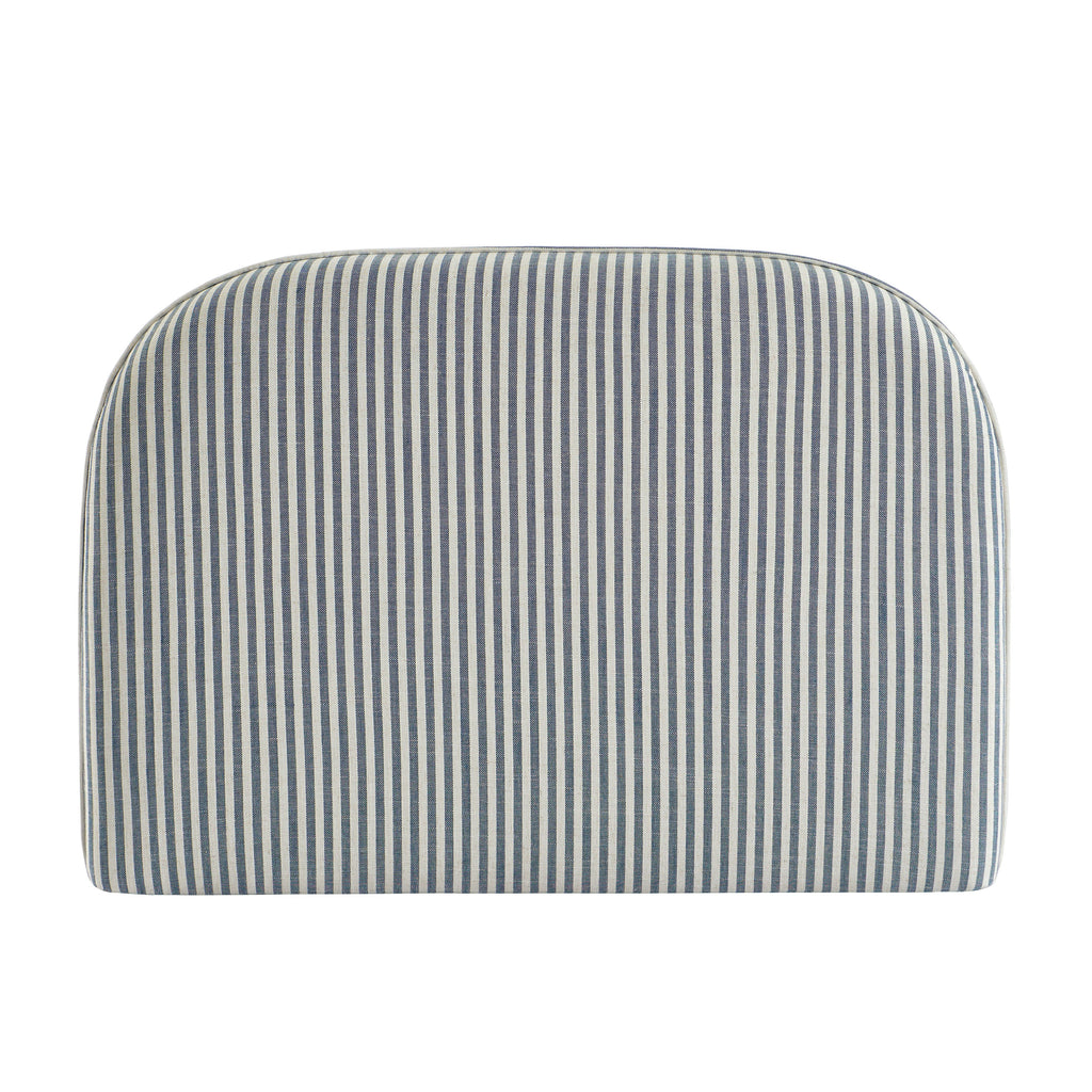 Louison - Tête De Lit - Tissu Lin Rayé - Blanc Et Bleu
