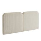 Louison - Tête De Lit - Tissu Lin Rayé - Blanc Et Beige