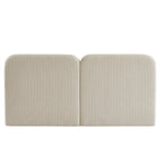 Louison - Tête De Lit - Tissu Lin Rayé - Blanc Et Beige
