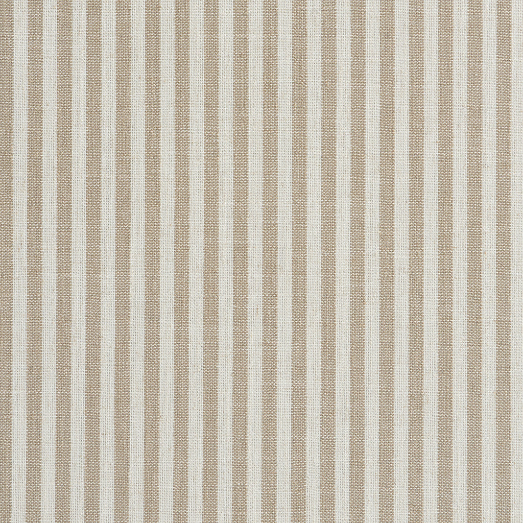 Louison - Tête De Lit - Tissu Lin Rayé - Blanc Et Beige