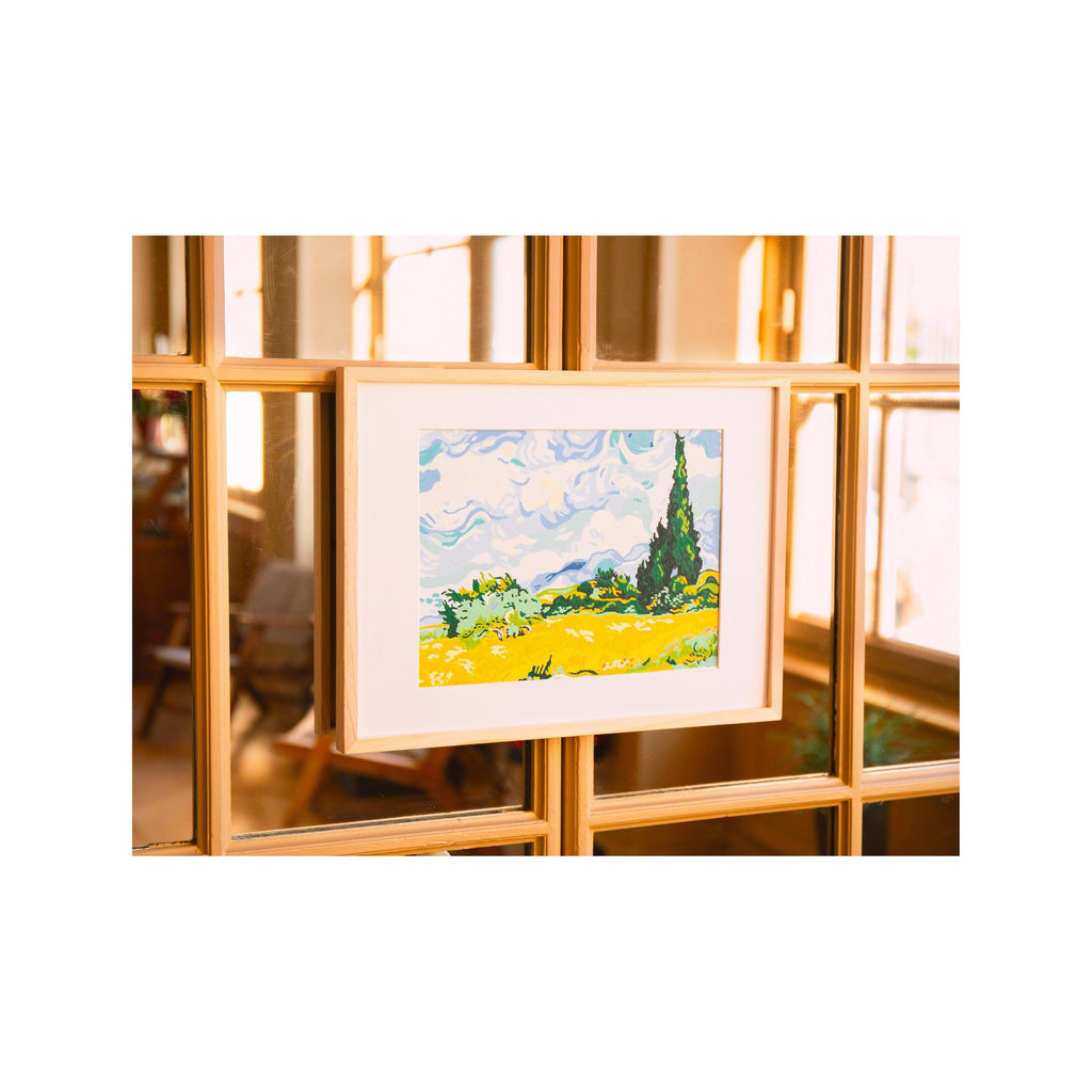 Coffret Peinture Au Numéro - Petit Pinceau - Cyprès Aux Blés D'Or, Vincent Van Gogh