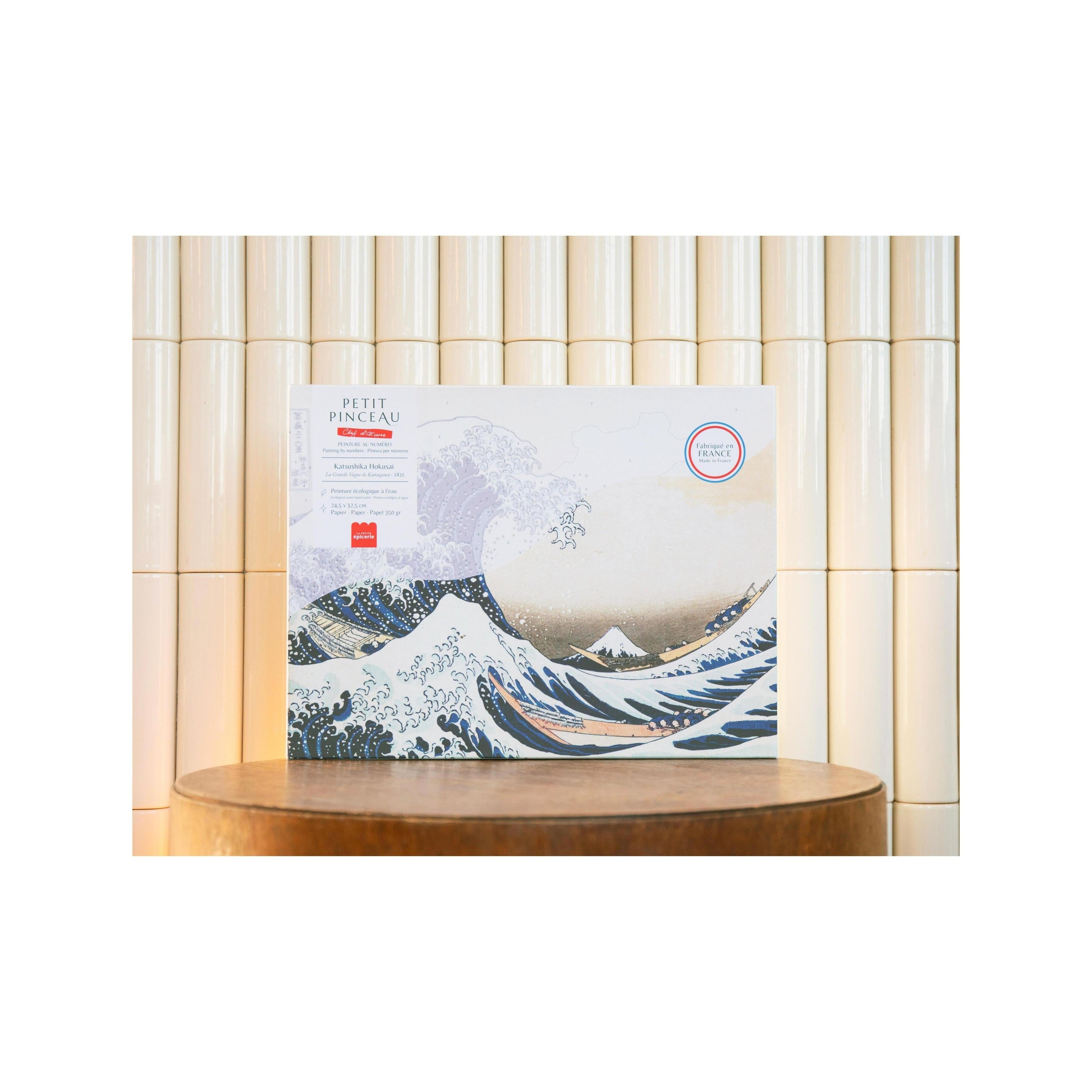 Coffret Peinture Au Numéro - Petit Pinceau - La Grande Vague De Kanagawa, Katsushika Hokusai
