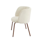 Luisa - Chaises - Tissu Chenille - Écru Et Pieds Métal Marron