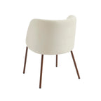 Luisa - Chaises - Tissu Chenille - Écru Et Pieds Métal Marron
