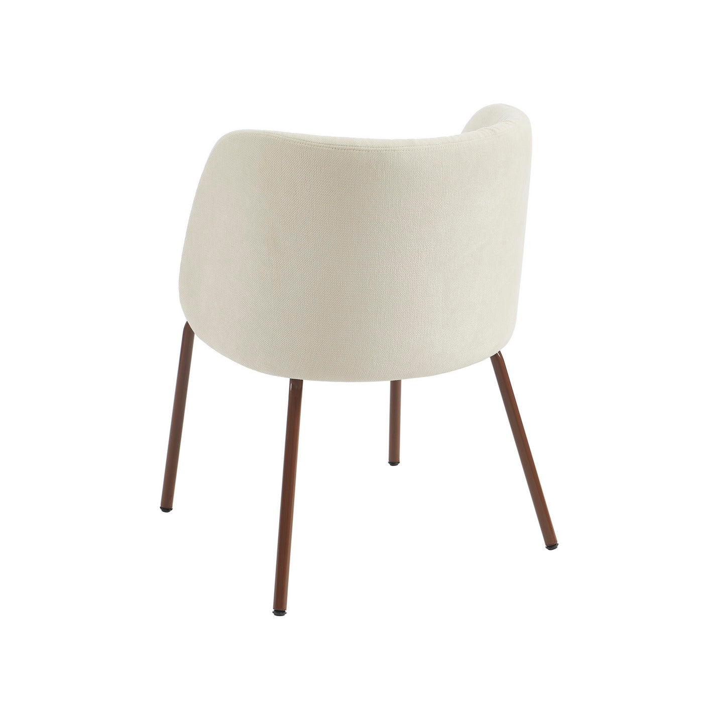 Luisa - Chaises - Tissu Chenille - Écru Et Pieds Métal Marron