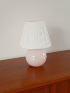 Lampe Boule À Poser En Opaline, Rose, Art Déco, 1930