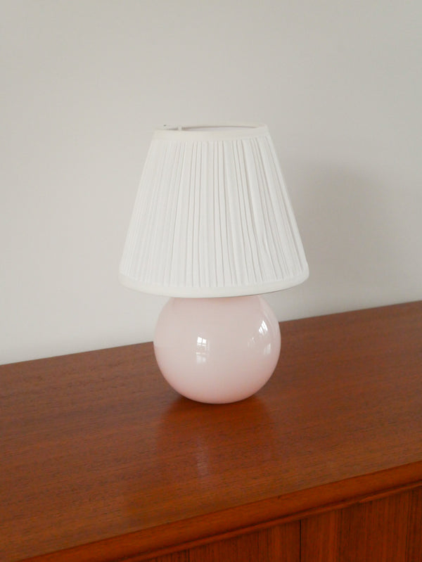 Lampe Boule À Poser En Opaline, Rose, Art Déco, 1930