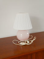 Lampe Boule À Poser En Opaline, Rose, Art Déco, 1930