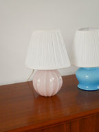Lampe Boule À Poser En Opaline, Facettée, Rose, Art Déco, 1930