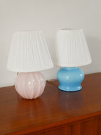 Lampe À Poser En Opaline, Bleu Ciel, Art Déco, 1930