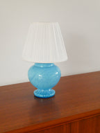 Lampe À Poser En Verre De Clichy, Bleu Ciel, 1950