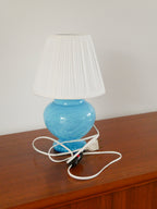 Lampe À Poser En Verre De Clichy, Bleu Ciel, 1950
