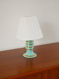 Lampe À Poser En Céramique, Bleu Et Doré, Art Déco, 1930