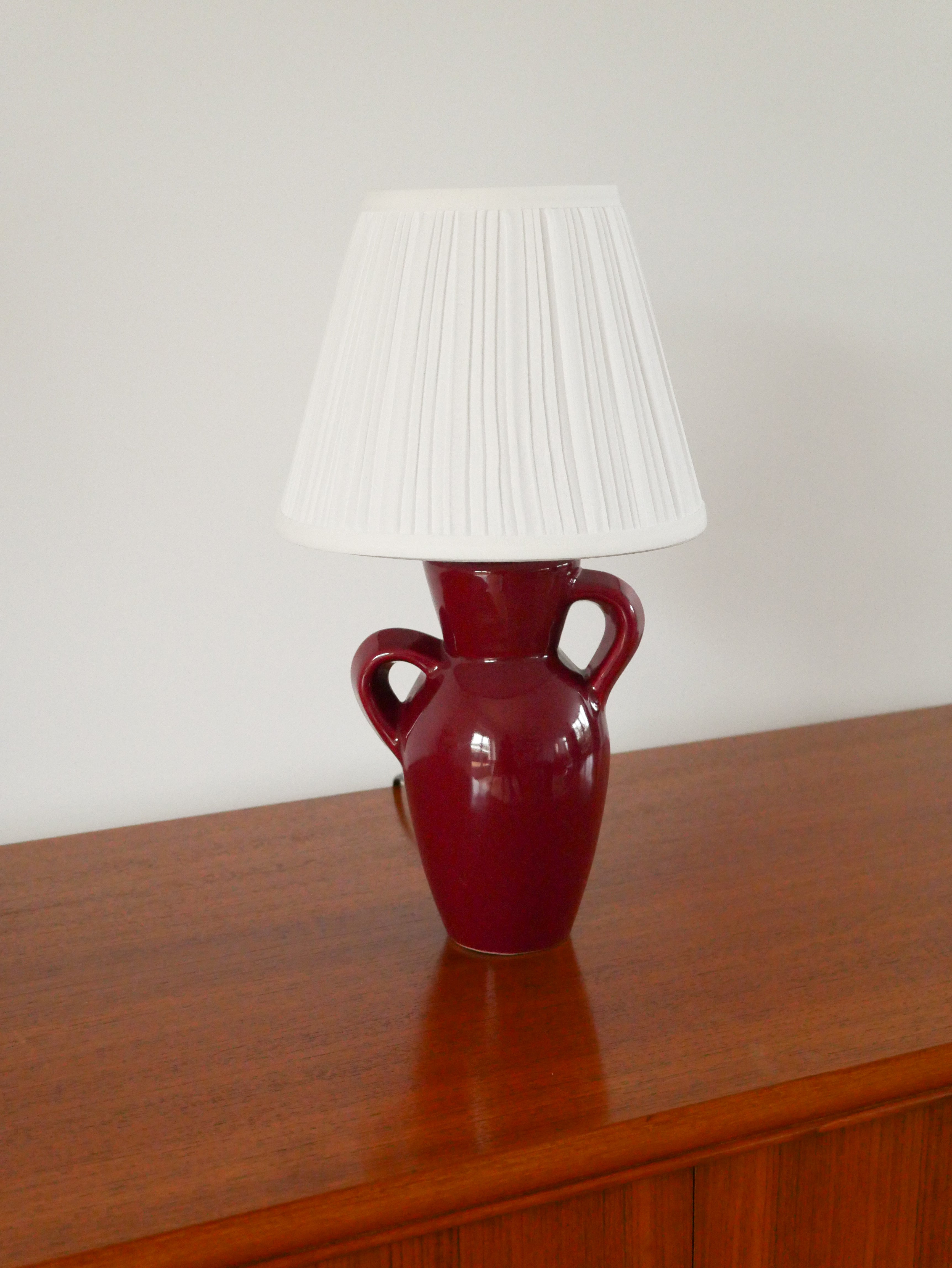 Lampe À Poser En Céramique, Bordeaux, 1960
