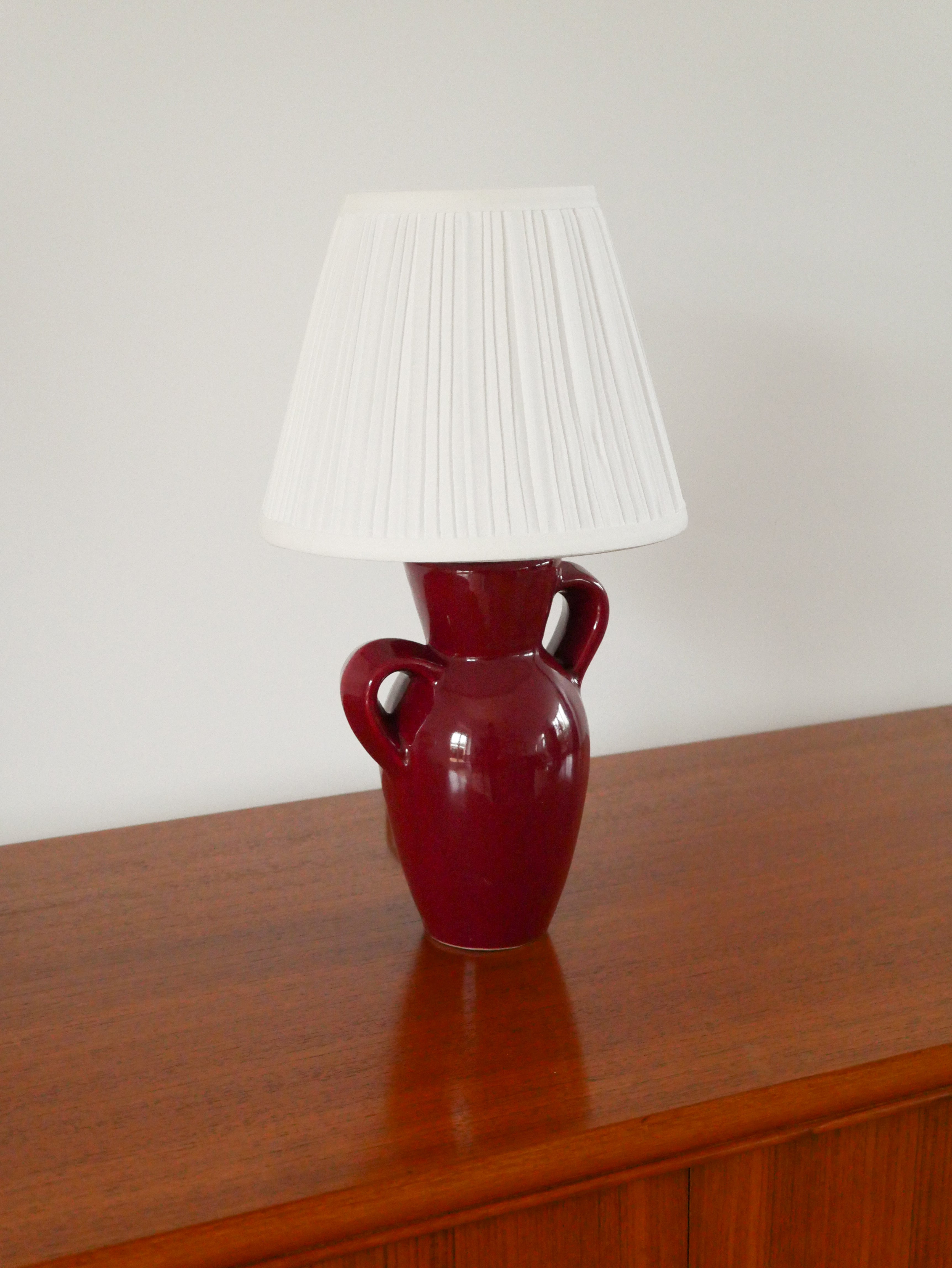 Lampe À Poser En Céramique, Bordeaux, 1960