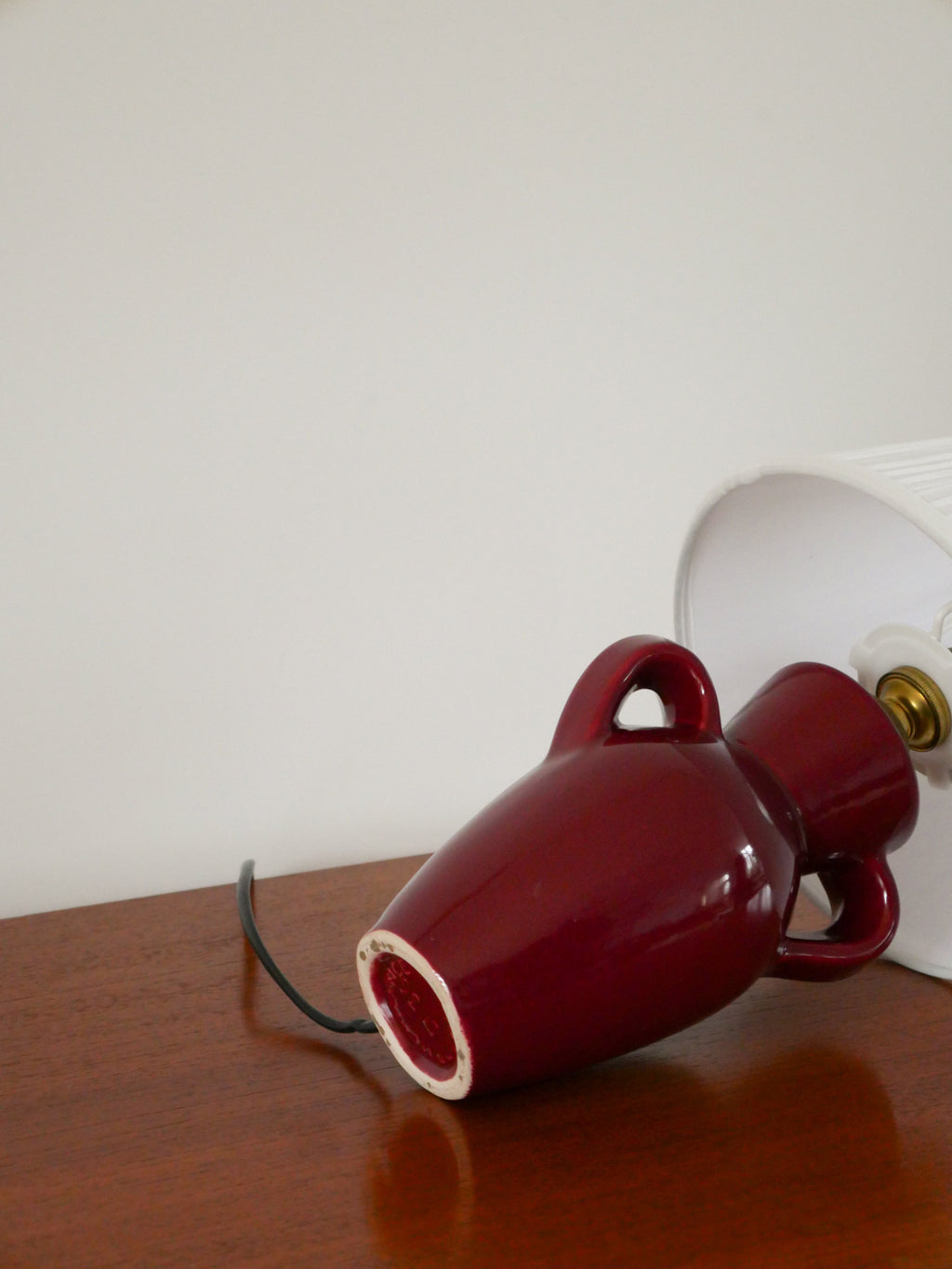 Lampe À Poser En Céramique, Bordeaux, 1960